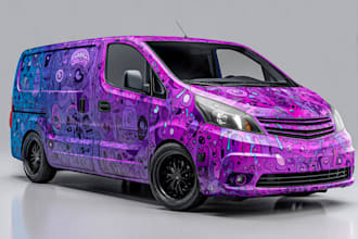 design professional custom car wrap, truck wrap, and fleet vehicle wrap