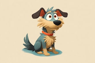 draw your dog or any pets into cartoon