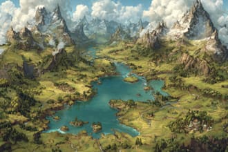 map illustration fantasy map design