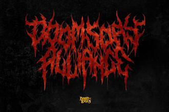 create an epic doom metal band logo