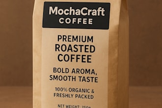 create custom coffee pouch, box, label design