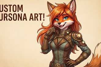 draw your custom furry fursona or anthro character