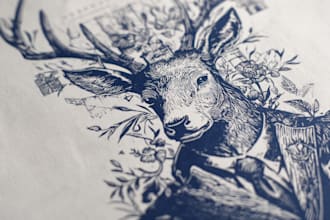 draw high quality linocut illustration for shirt design