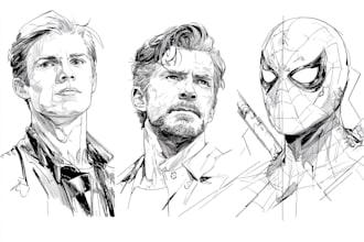do super hero portrait sketch art
