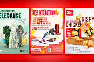 design elegant fashion posters and ad creatives for your brand