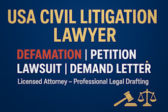 draft legal motions, lawsuits, complaints, petitions, legal appeal, case briefs