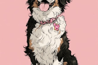 draw a pet portrait into cute disney style