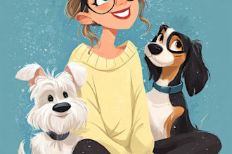 draw a cute disney style pet portrait