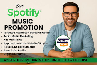 professionally promote your spotify songs for chart growth and organic campaign