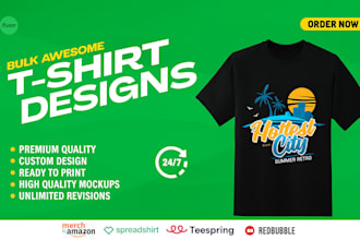 create custom bulk tshirt designs for merch teespring printify printful zazzle