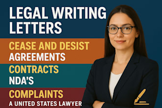 do in 24hr legal letters, complaints, motion, contracts, disclaimer and policies
