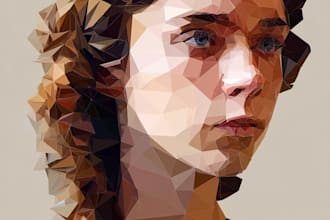 create stunning low poly vector portrait art