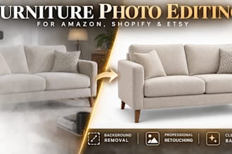 do furniture photo editing for amazon, shopify, etsy