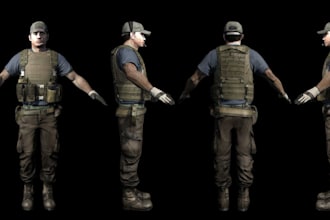 create 3d ps1 psx n64 style low poly model 3d game character 3d game assets