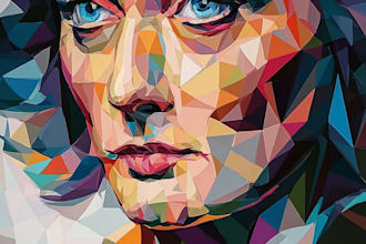create a unique low poly vector portrait art