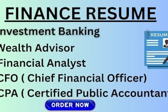 write a financial analyst, accountant, investment banker resume to get hired