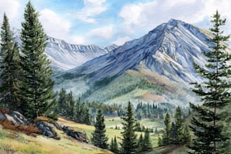 paint landscapes in watercolor