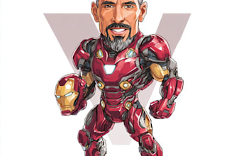 design premium superhero caricature character