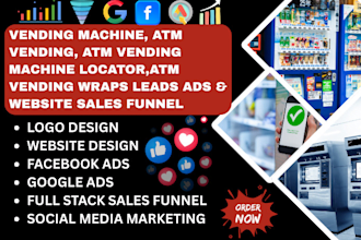 design vending machine website atm vending landing page vending machine leads