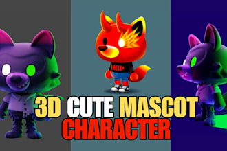 make cute 3d mascot cartoon character modeling for animal, toy in blender