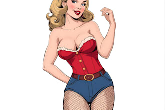 pin up girl and pin up girl illustration