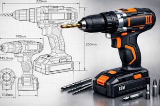 create 3d cad models, technical drafting, product renders