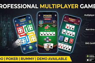 develop a professional multiplayer ludo, poker, and rummy game app