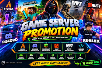 do rust, dayz, fivem server promotion, discord server promotion, fivem server ad