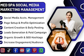 generate med spa leads, manage social media for aesthetics, skincare therapy