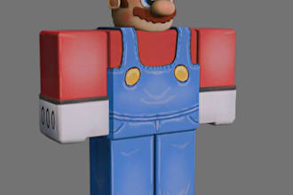 create a custom 3d roblox character model with high quality design