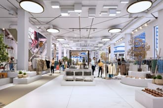 remodel clothing retail store interior,3d boutique, cgi commercial space design