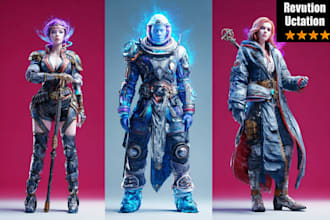 make sci fi character illustration or sci fi character