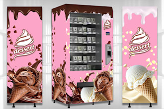 create unique vending machine wrap design