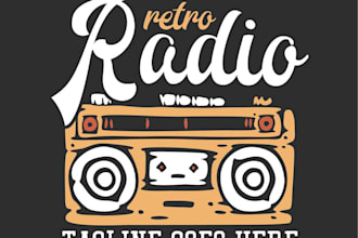 design high quality radio mascot logo with t shirt design