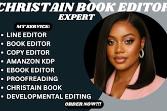 be your christian book editor for developmental line and copy editing amazon KDP