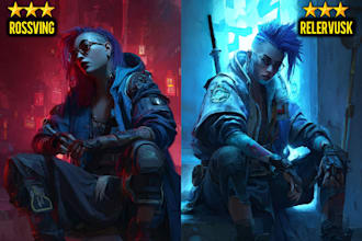 create sci fi or cyberpunk character artwork