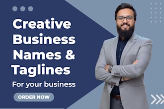 create memorable business names, tagline ideas, slogans for your brand