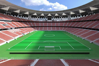 do 3d photorealistic stadiums ,sport facilities, sport complex, gaming arenas