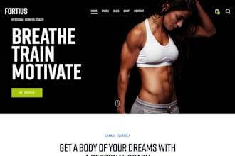 design fitness trainer, yoga, nutrition, weightloss website