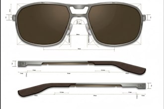 design professional eyewear tech pack design, factory tech pack and 3d rendering
