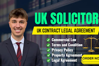 draft UK solicitor, legal contract agreement, property, and commercial agreement