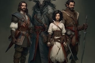 illustrate of dnd and dnd character rpg character or dnd party art