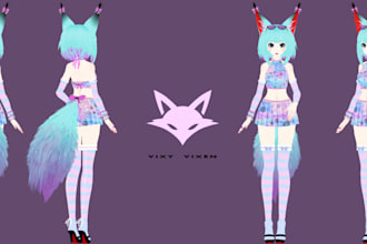 create 3d character models, VR chat avatar, VR character and vroid, vtuber,