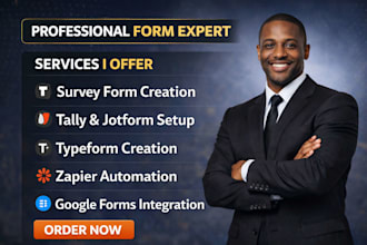 design tally jotform typeform survey forms with zapier google form integration