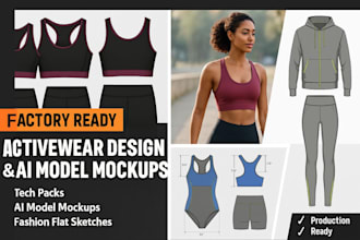 do stylish swimwear activewear t shirt design sportswear on realistic ai models