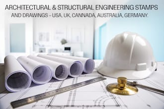 do architectural and structural stamps USA UK canada australia germany