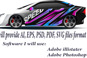 car wrap design, racing car wrap, itashi car wrap, sports car design