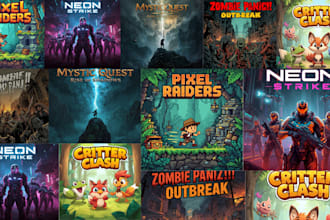 design game cover art, steam capsule, promotional assests