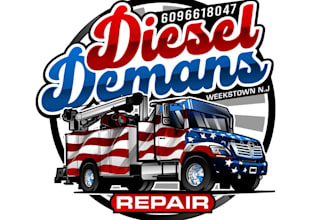 provide professional mobile diesel repair and service logo design