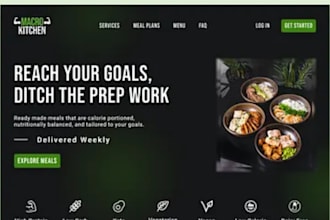 design meal prep website, meal prep shopify store, food delivery website